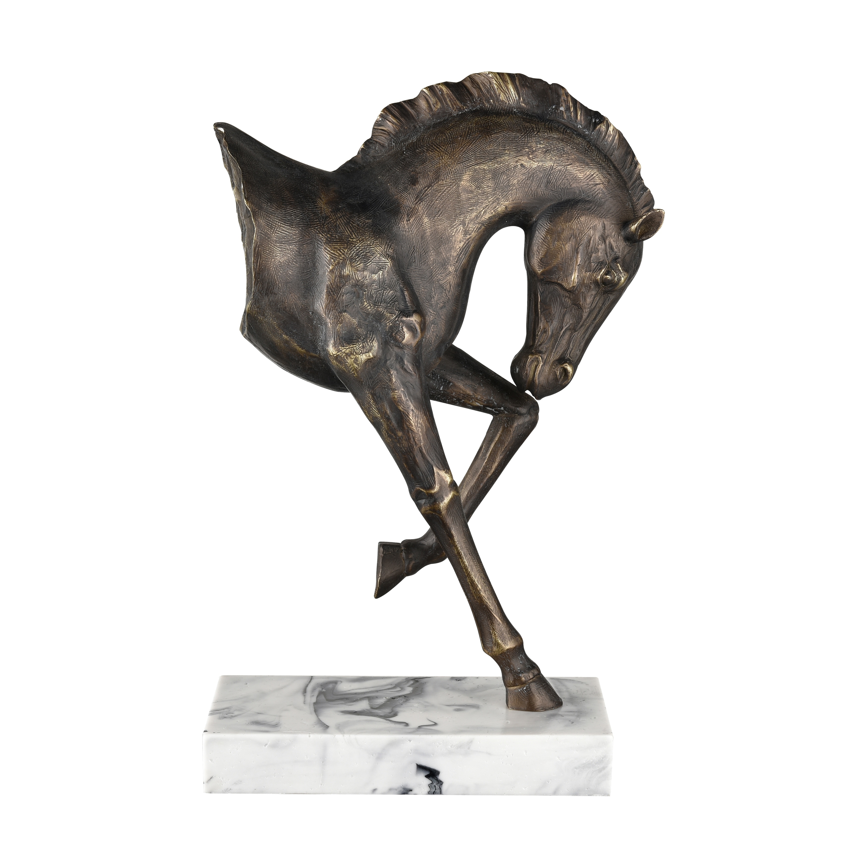Atlas Hadley Horse Bronze and Resin Sculpture - 17.25 inch Tall