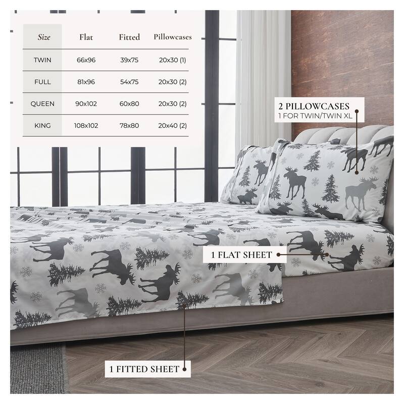 Linery & Co. Ultra-Soft Lodge-Inspired Brushed Microfiber Sheet Set