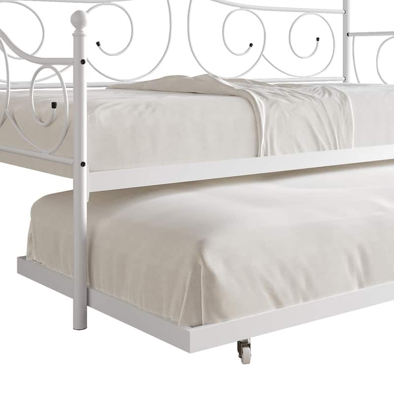 CraftPorch Contemporary Twin Size Metal Daybed with Trundle