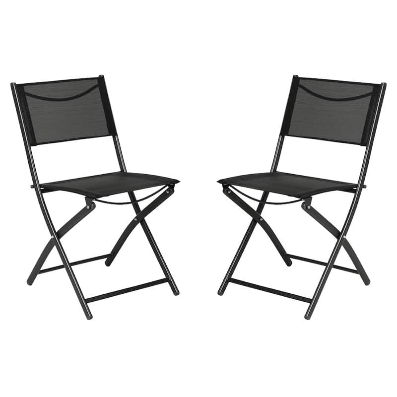 2 Pack Commercial Outdoor Flex Comfort Folding Chair with Metal Frame