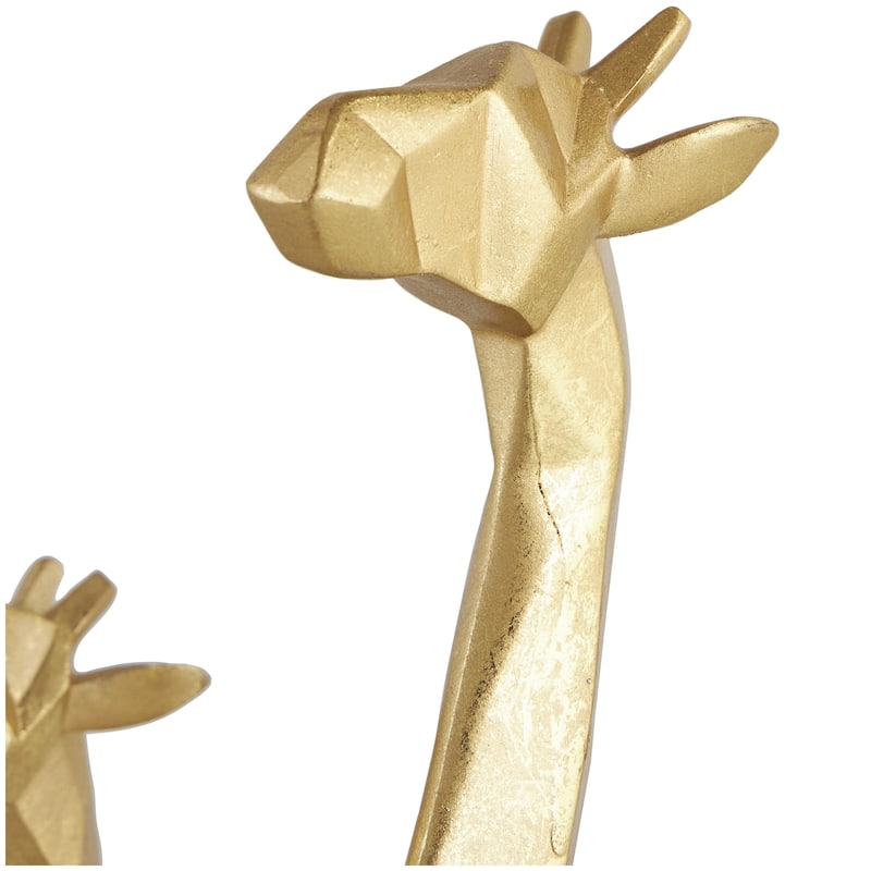 Polystone Giraffe Decorative Sculpture - Set of 2 Gold or Silver - CosmoLiving by Cosmopolitan