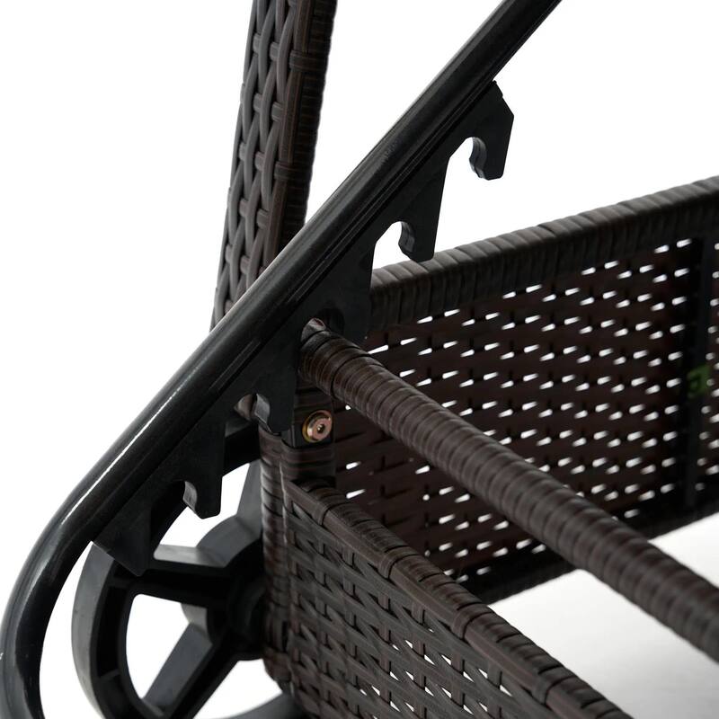 Outdoor Rattan Chaise Lounge,5 Level,Recliner,Wheels,Cushion,Headrest