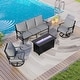 preview thumbnail 106 of 119, MAISON ARTS Outdoor Sofa Set 4/6-Piece Patio Conversation Set with 45'' Gas Fire Pit Table Set 2 - Grey
