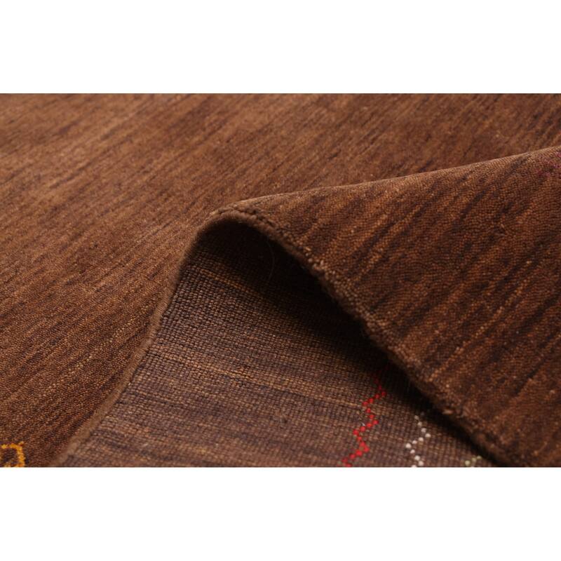 ECARPETGALLERY Hand Loomed Kashkuli Gabbeh Brown Wool Rug - 5'1 x 6'10