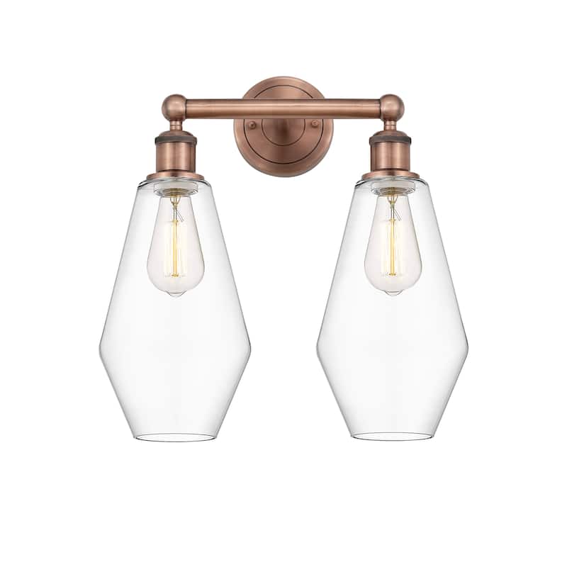 Innovations Lighting Cindyrella - 2 Light 16" Bath Vanity Light - Clear/Antique Copper