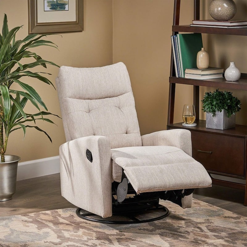 Modern Fabric Glider Swivel Recliner Chair by Christopher Knight Home