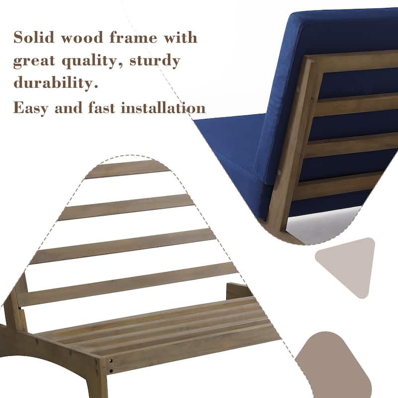 3-piece Outdoor Patio Teak Wood Club Chairs with Side Table