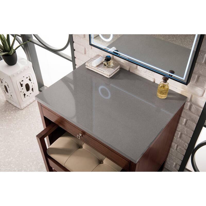 Athens 30" Countertop Unit (makeup counter), Mid-Century Acacia - 30 x 15 x 33.3