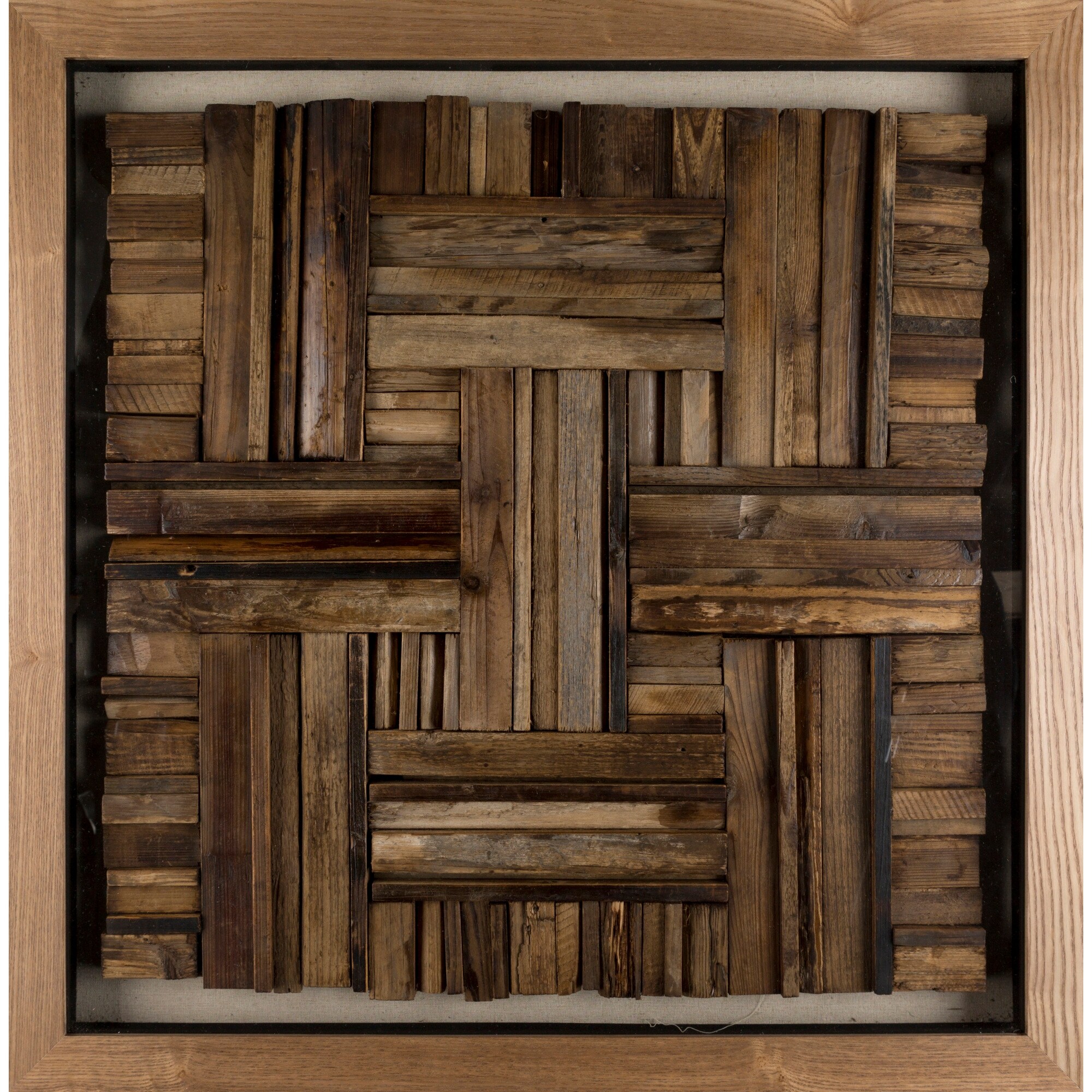 Shop Black Friday Deals On Argine Framed 35 X 35 Contemporary Wooden Wall Art Overstock 18152497