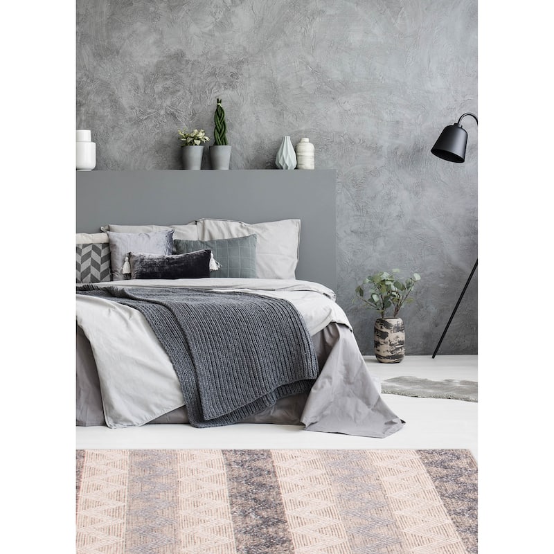 ECARPETGALLERY Braid weave Sienna Grey Wool Rug - 5'2 x 7'8