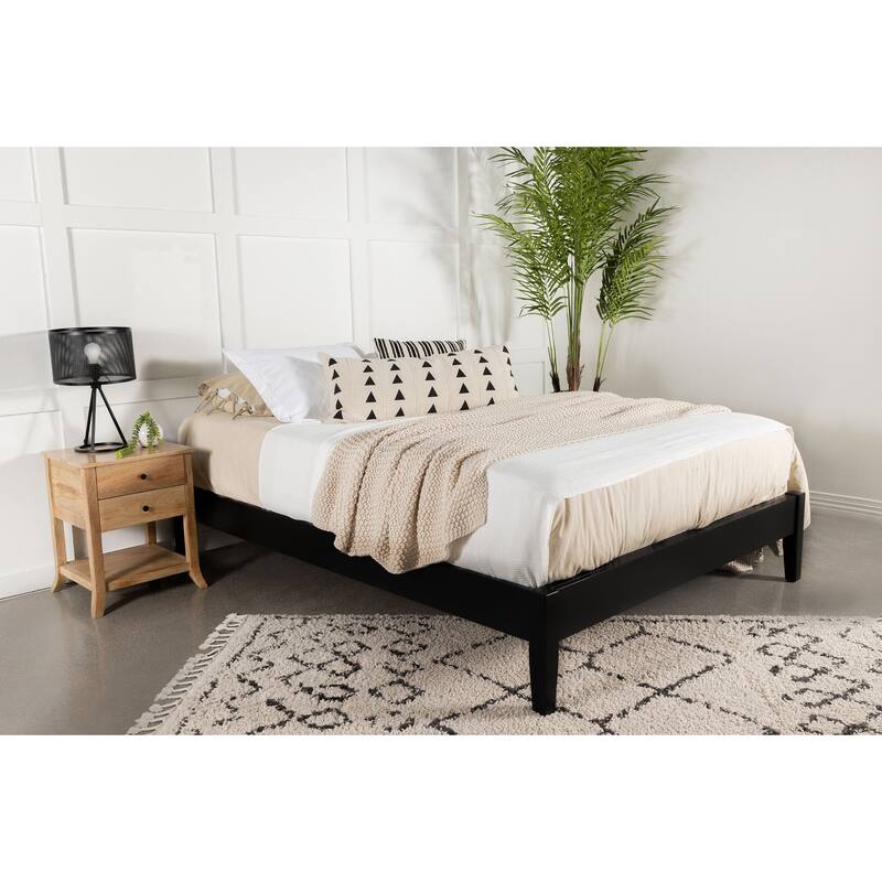 Black California King Platform Bed with Universal Design