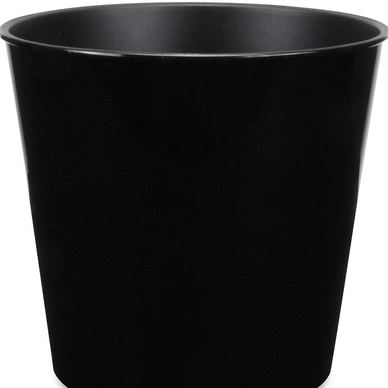 HomeRoots 11" Black Recycled Plastic Indoor Outdoor Round Pot Planter