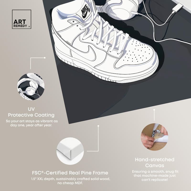 Laptop Sneaker Study Canvas by Art Remedy, Gallery Wrapped