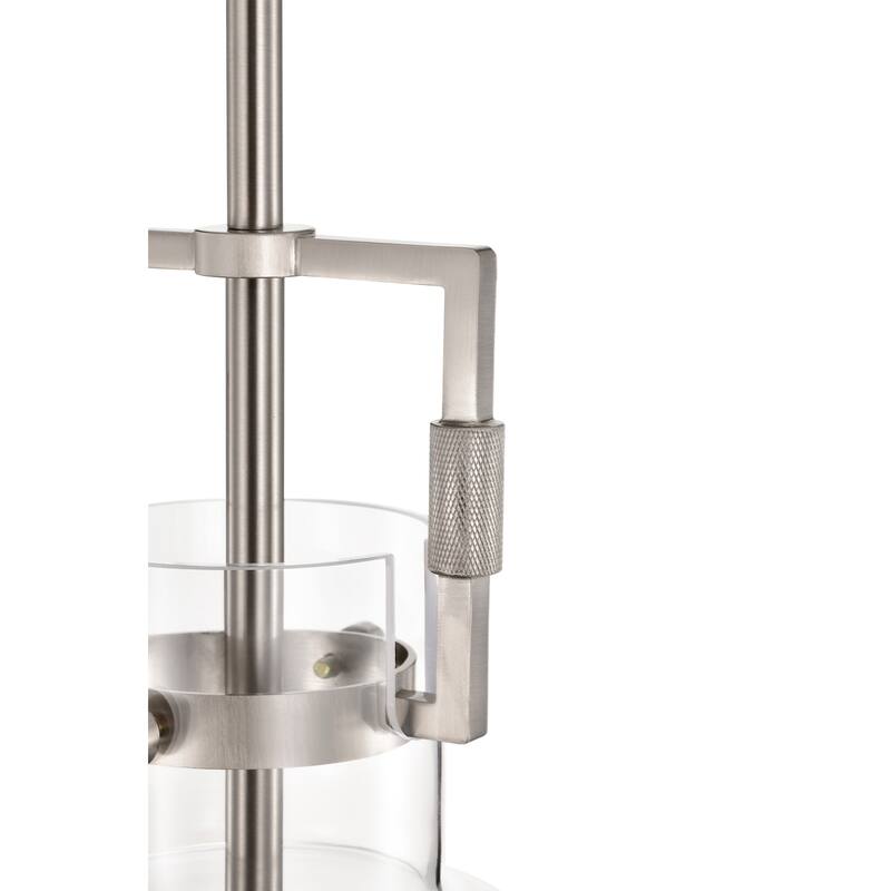 Brushed Nickel 1-Light 10 Inch Globe Shaped Clear Glass Pendant