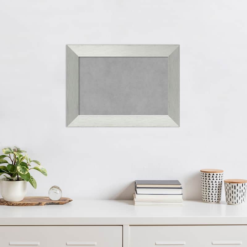 Amanti Art Brushed Sterling Silver Framed Magnetic Board