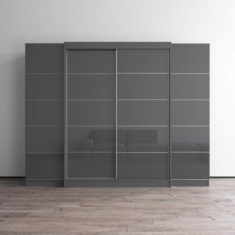 Aria 2D-EXEX Wardrobe - Grey