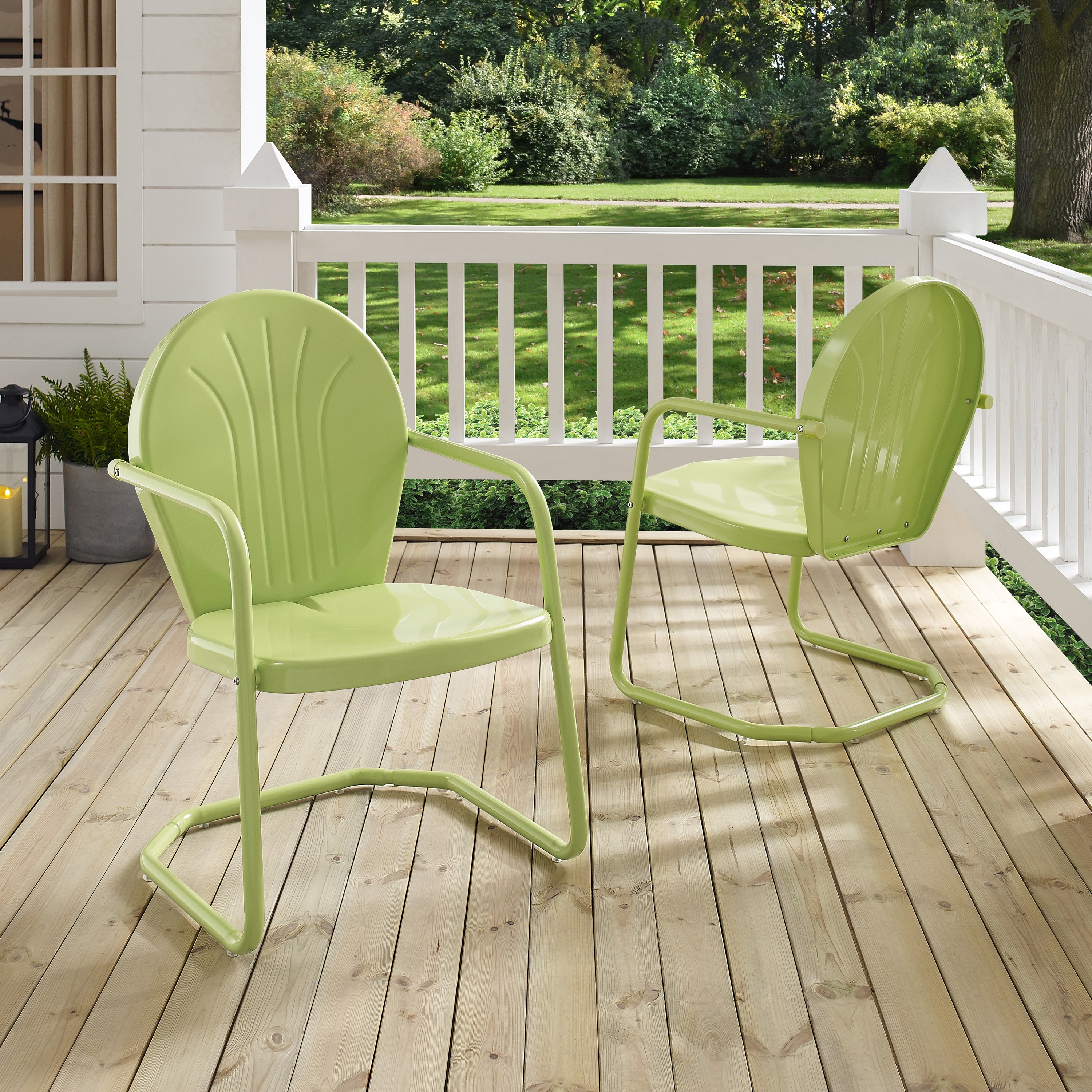 Crosley Griffith Metal Chair In Key Lime 22 W x 28.2 D x 33.25 H