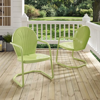 Crosley Griffith Metal Chair In Key Lime - 22 W x 28.2 D x 33.25 H