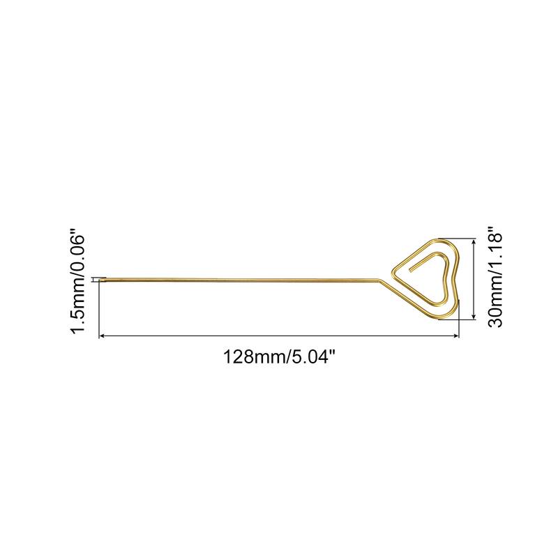 Metal Cocktail Toothpicks Heart Shape Drink Picks Cocktail Skewer 9Pcs - 5.04" - Gold