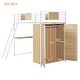preview thumbnail 19 of 36, Twin Size Metal Wood Loft bed with L-shape Desk, Wardrobe, Fence and Ladder