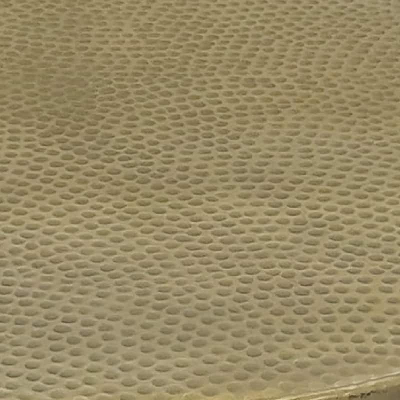 Arden Coffee Table, Round Hammered Metal Top, Mango Wood Base, Antique Brass