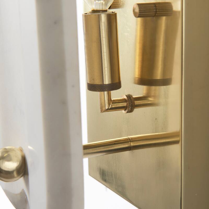 Stein Gold Metal w/ White Marble Shade Wall Sconce