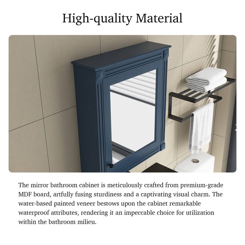 24'' x 27'' Wall Mounted Medicine Cabinet with Height Adjustable Shelf