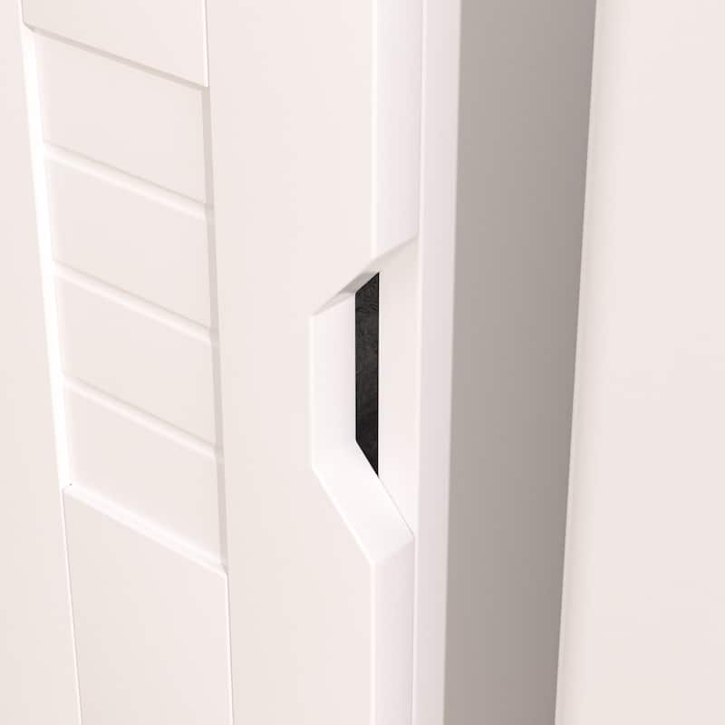 VECELO White Bathroom Tower Storage Cabinet, 3-Tier Corner Floor Cabinet with Door for Small Space