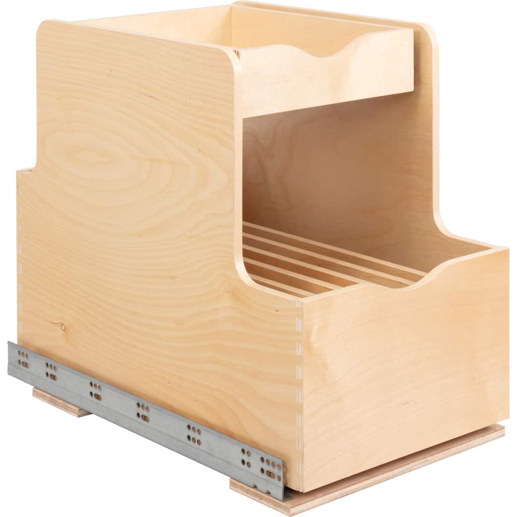 Hardware Resources ROCWD15 15" Wood Kitchen Cabinet Rollout Double