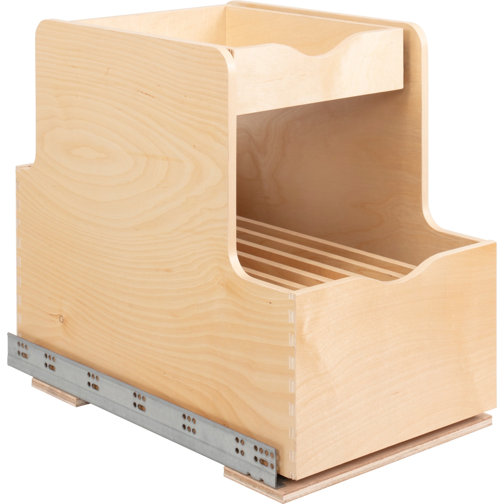 Hardware Resources ROCWD15 15" Wood Kitchen Cabinet Rollout Double