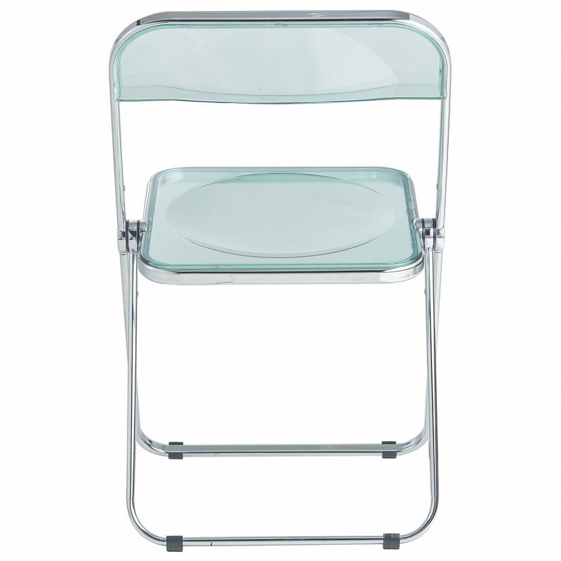 Lawrence Set of 4 Modern Clear Acrylic Transparent Folding Chair with Chrome Steel Frame for Condos and Apartments - 30"