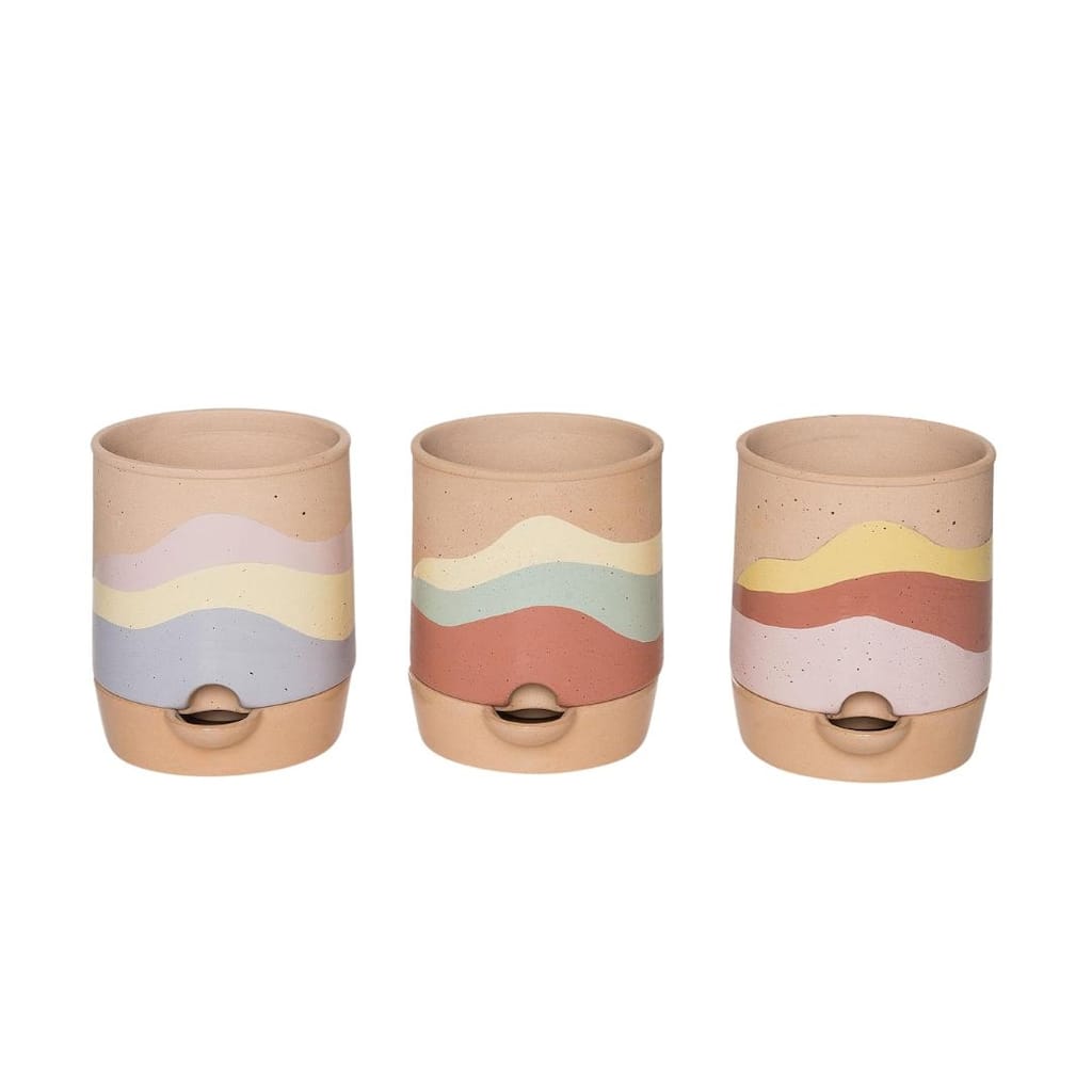 Transpac Medium Self Watering Planter Set of 3 Spring Home Decorations - Multicolor