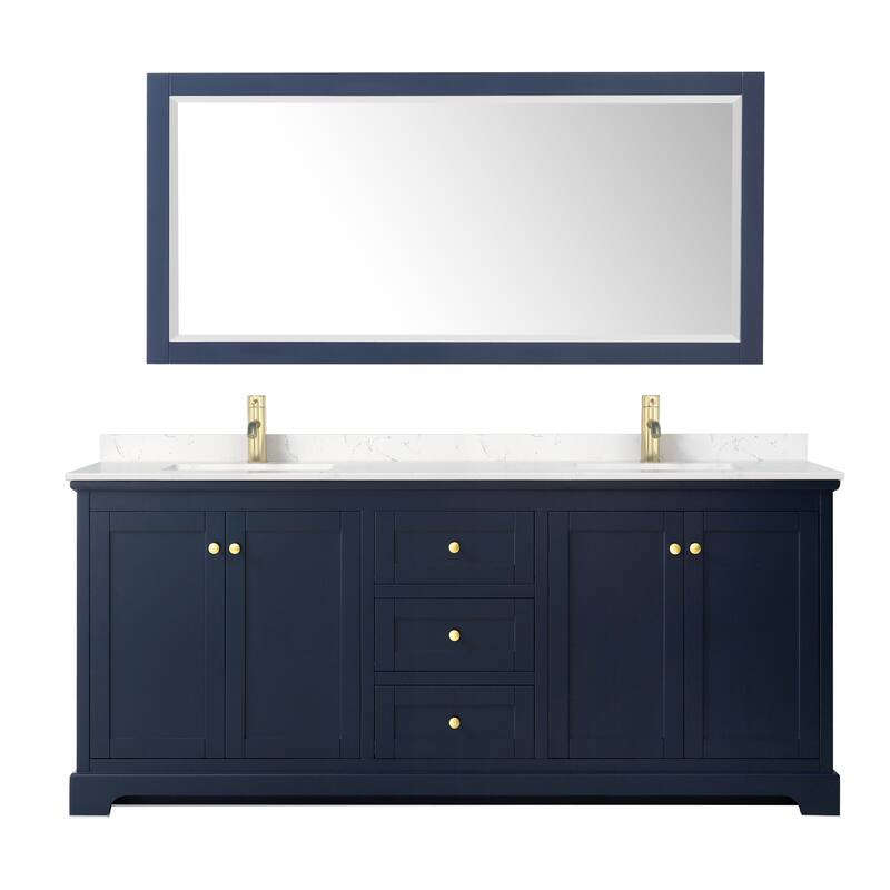 Wyndham Collection Avery 80" Free Standing Double Basin Vanity Set