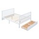 preview thumbnail 8 of 58, 2-in-1 Convertible Crib, Full Size Bed Frame with Drawers and 3 Height Options, Modern Baby Crib Toddler Bed with Guard Rail