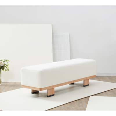 SAFAVIEH Couture Fjorela Modern Bench - 58.7 In. W x 17.5 In. D x 18.1 In. H - 59Wx18Dx18H
