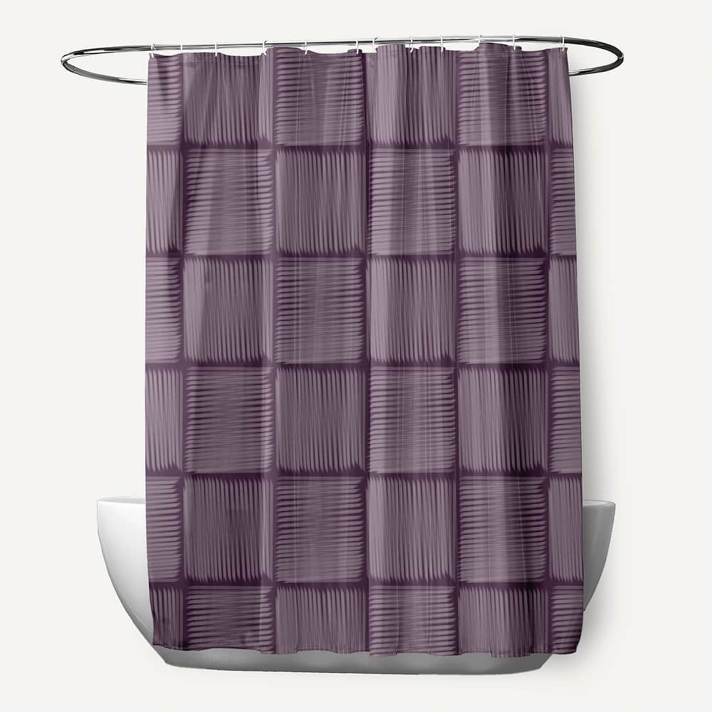 Basketweave Geometric Print Shower Curtain (71 x 74)