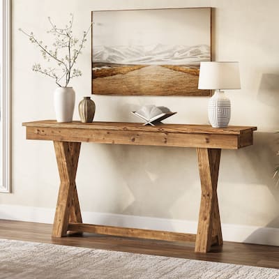 Solid Wood Console Table Real Wood Behind The Couch Table - /