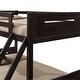 preview thumbnail 3 of 7, Contemporary Twin over Full Bunk Bed with Masculine Style Frame, Angled Ladder, Guardrails and Convertible Design, Espresso