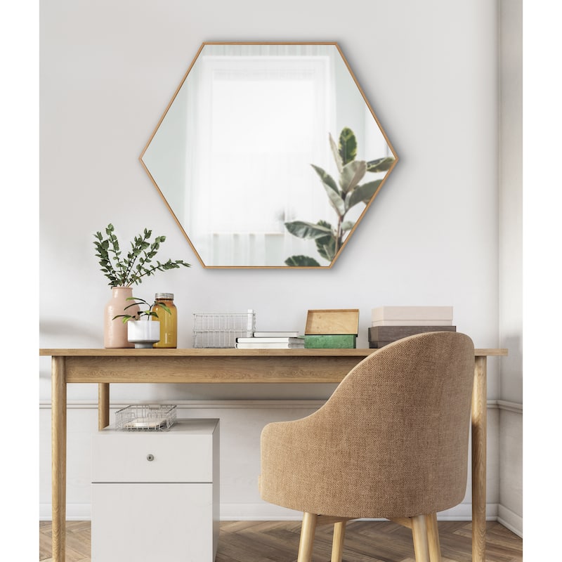 Kate and Laurel Rhodes Framed Mid-century Hexagonal Wall Mirror