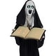 preview thumbnail 12 of 16, Haunted Hill Farm Life-Size Animatronic Witch, Indoor/Outdoor Halloween Decoration, Flashing Green Eyes, Talking, Battery