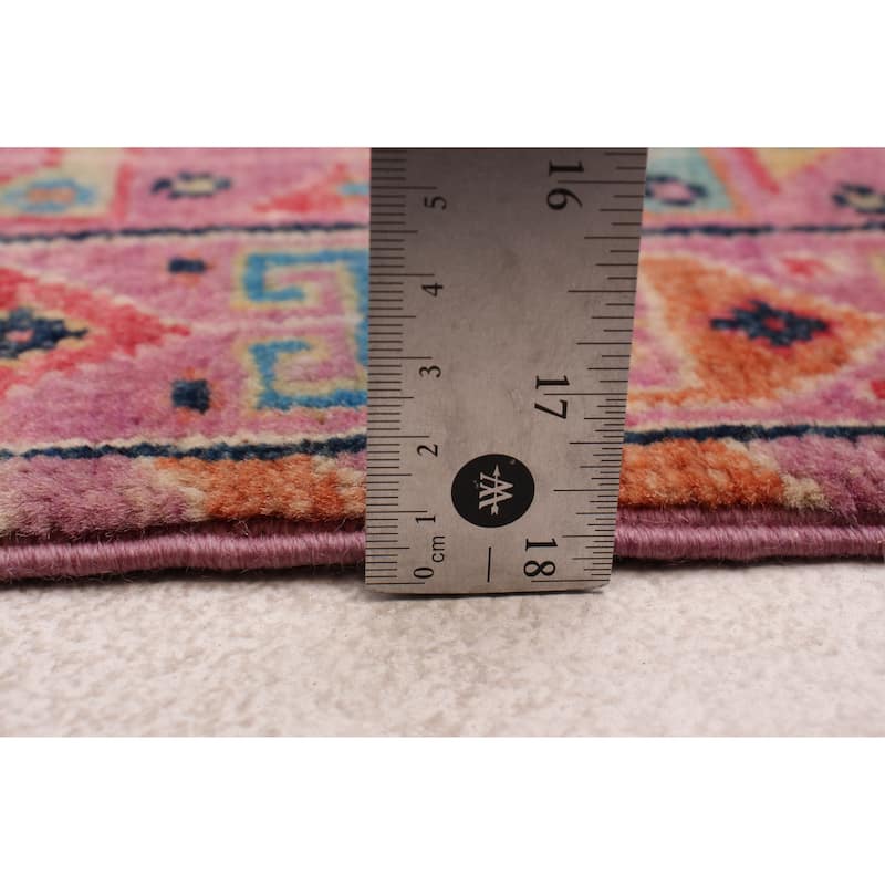 ECARPETGALLERY Hand-knotted Uzbek Ghazni Violet Wool Rug - 4'9 x 6'6
