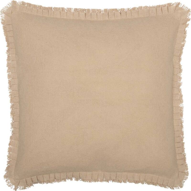 Burlap Euro Sham with Fringed Ruffle