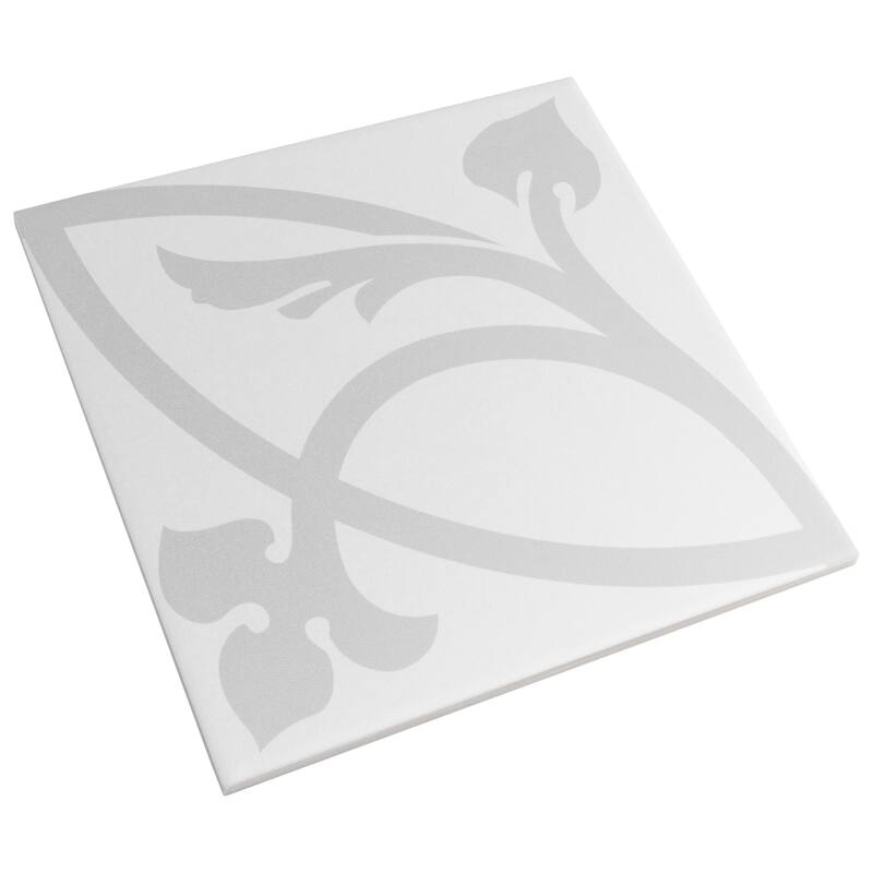 Merola Tile Caprice Liberty White 7.86" x 7.86" Porcelain Floor and Wall Tile
