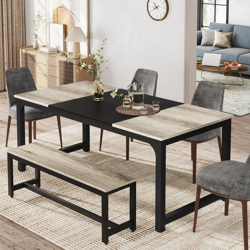 71" Modern Dining Table for 6-8, Kitchen Table for Dining Room - 70.87" L x 31.50" W x 29.53" H