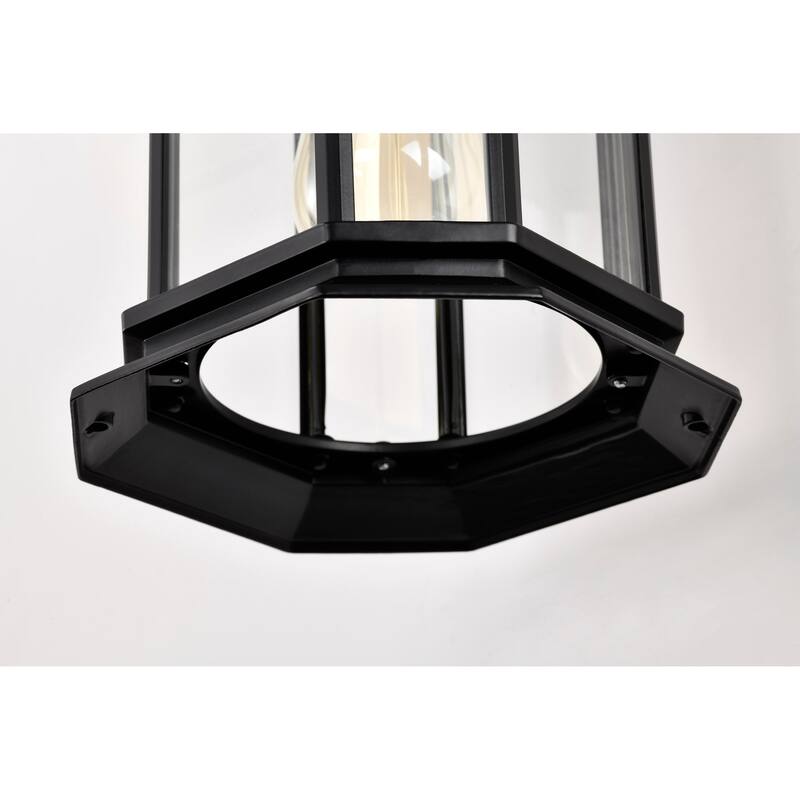 Hopkins Outdoor Large Wall Light Matte Black Finish Clear Glass
