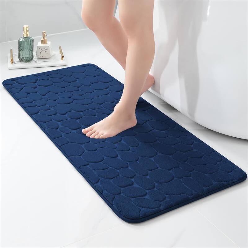 Memory Foam Runner Bath Mat Pebble Design 48x18