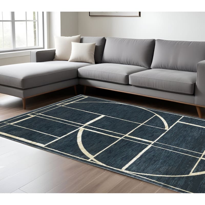 HomeRootsGeometric Modern Rectangle Area Rug - 133.86' X '94.49' X '0.39