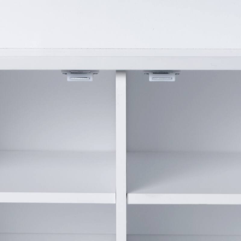 Roomfitters 3-in-1 Entryway Bench with Coat Rack, Adjustable Shelves and 7 Hooks, 43.3" Hall Tree for Entrance or Living Room