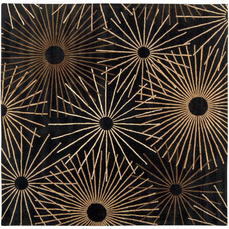 Hand-tufted Brown Contemporary Genrich Wool Abstract Area Rug - 4' Square - 4' Square