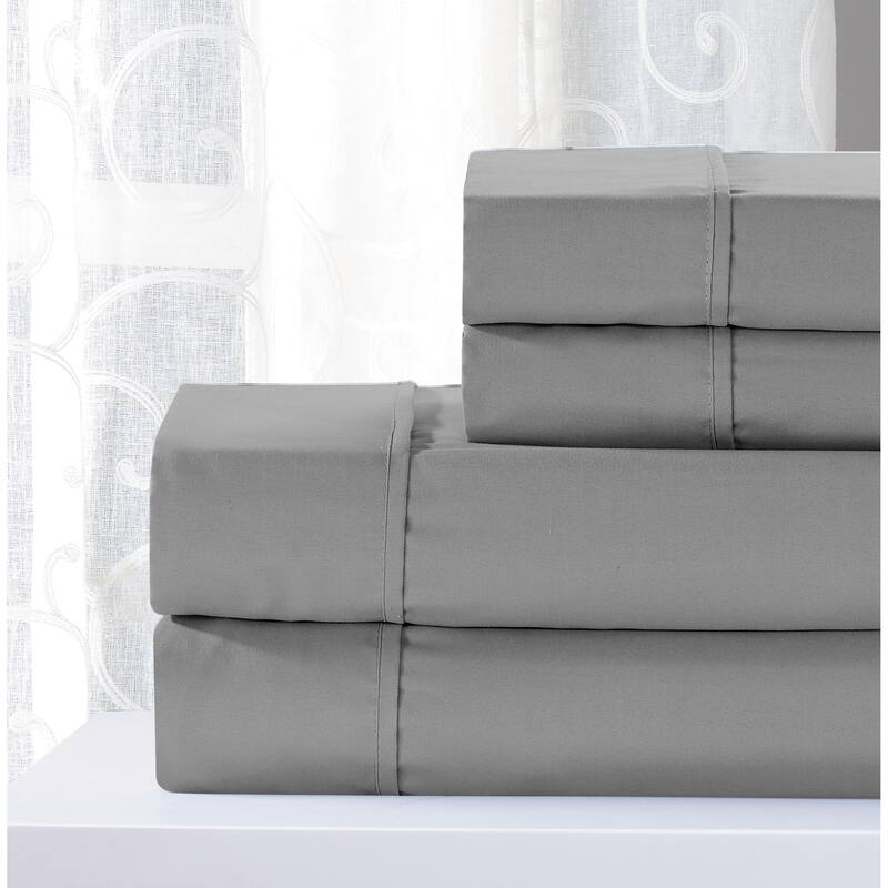 Bethany Solid Organic Cotton Sheet Set - Charcoal - Queen